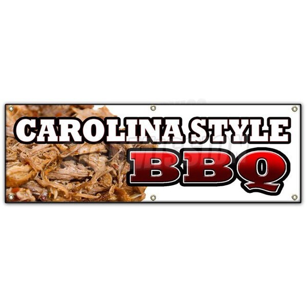 CAROLINA STYLEBBQ BANNER SIGN beef brisket ribs pork barbque open